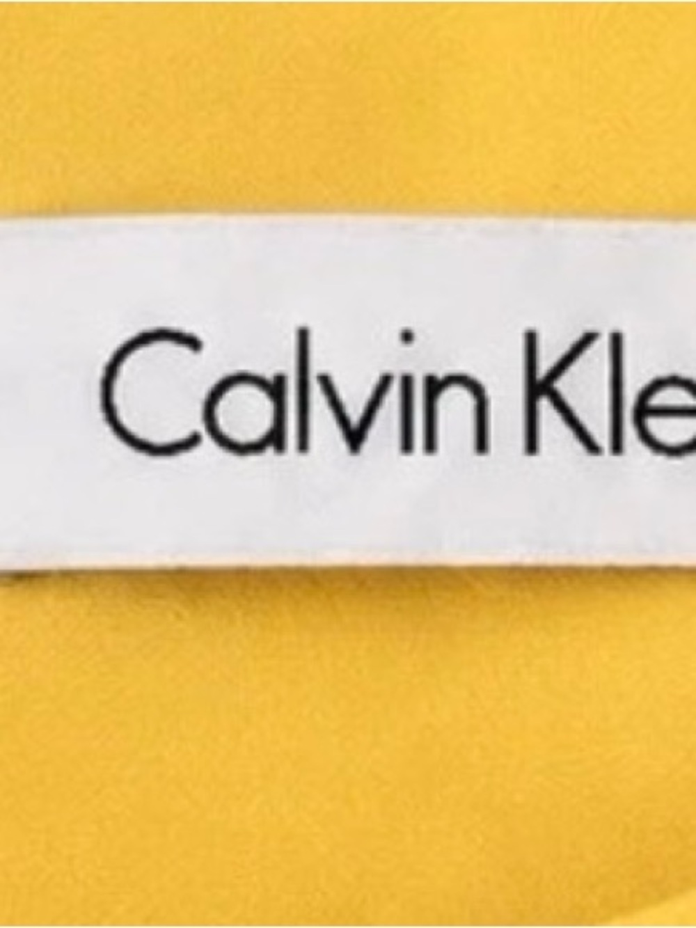 Calvin Klein Yellow Sheath Dress with Asymmetric Pleats - Picture 3 of 3